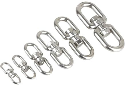 OZXZH Conector de Cadena de Ancla Giratorio de Ojo de Acero Inoxidable 304 con grillete Doble Giratorio for Barco(M8 1PCS)
