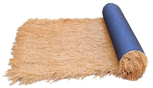 HAZEK Toit d'herbe De Chaume Synthétique,Rouleau De Paille Mexicaine Artificielle,Décoration De Toit De Chaume Ignifuge,Décoration De Fête Et De Bar Hawaïen,Terrasse De Clôture De (3.2x32.8ft(1x10m))