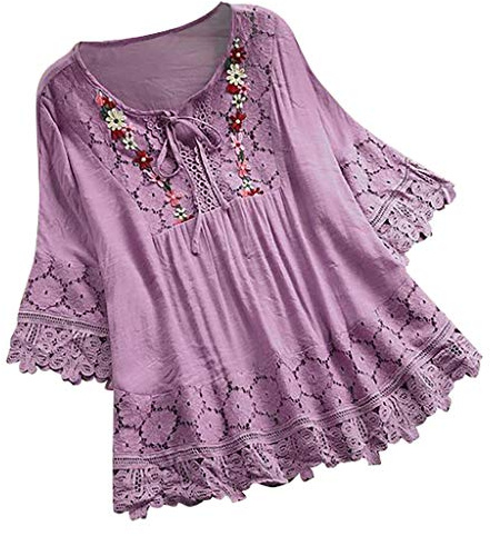 Blouse trimestre pour femme avec ailes d'ange - Noir