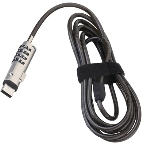 VILLCASE Blocco di Sicurezza USB per Laptop con Combinazione Regolabile | Cavo in Lega di Zinco con Rotazione Completa, Protezione Antigraffio, Toppa in Spugna, Dispositivo Antifurto per Notebook