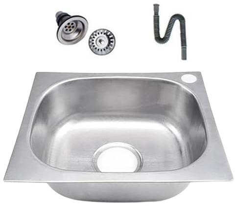 Stainless Steels Square Kitchen Sinks Single Bowl Dish Washing Sink Balcony Wash Basin Kitchen Vegetable Small Bathroom Hand Wash