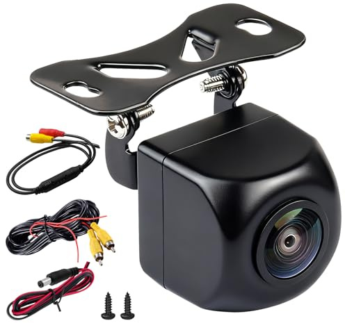 Caméra de recul Voiture AHD 1080P avec Vision Nocturne LED Infrarouge, Angle 170° étanche IP68 Installation Facile RCA, Compatible Moniteur AHD, véhicules 12V-24V