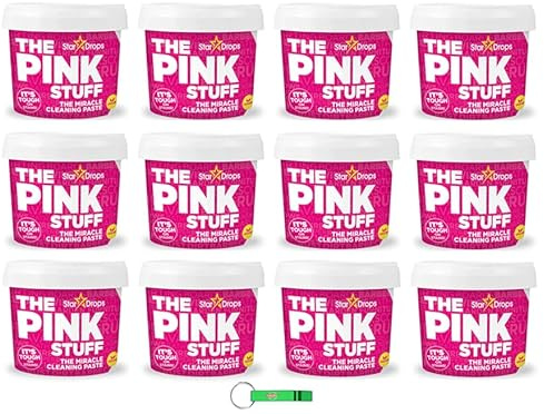 12x The Pink Stuff Mehrzweck-Reinigungspaste/Pasta Detergente entfernt effektiv Schmutz, Fettflecken und vieles mehr 850g + Beni Culinari Kostenloser Schlüsselanhänger