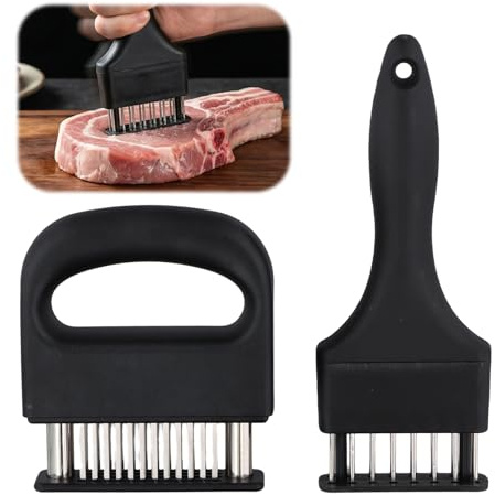 Aohyue Ablandador de Carne, Martillo para Carne de Acero Inoxidable con Mango Ergonomico, Ablandador de Carne Manual para Ternera Pollo y Cerdo, Facil de Limpiar y Usar en Cocina