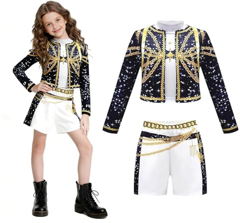 K-p0p Dem0n Cosplay Disfraz, Raveparty Disfraz de carnaval para niños, Kp0p Hunters Rumi Disfraz de niña, Disfraz Ru-mi Kp0p Niña, Para Fiestas Navideñas Carnaval Y Juegos De Rol Para Niñas (140)