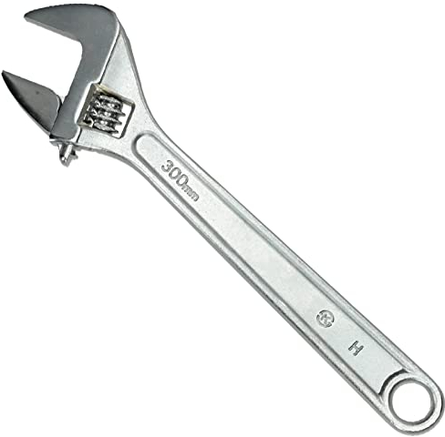 DRAAK Adjustable Wrench 12 Inch 300mm with Wide Caliber Opening Plumbing Spanner Heavy Duty Professional Quality Hand Tool