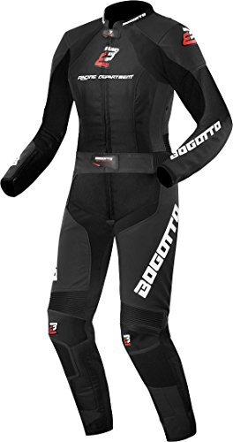 Bogotto Losail Tuta in pelle da moto da donna in due pezzi, nero, 42