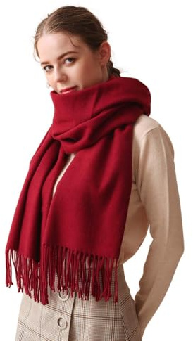 LumiSyne Winter Senior Wollschal Für Damen Pashminaschal Unifarben Mit Quasten Lang Und Verdickt Schals Tücher Hochzeit Stola