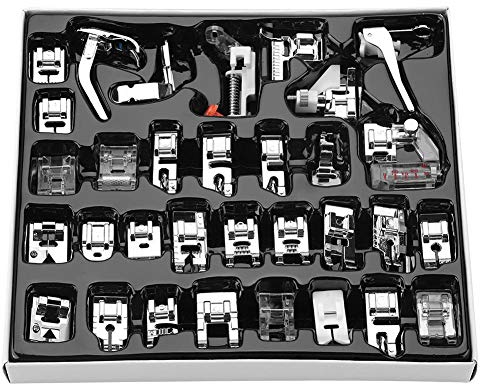 PowerLift 32 Stück Nähfüße, Haushaltsnähmaschine Nähfußset ， Zubehör für Haushaltsnähmaschinen