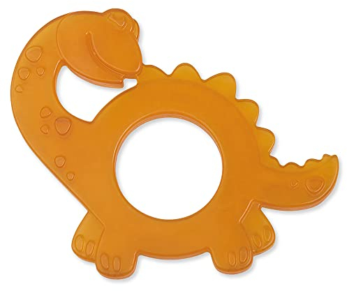 GRÜNSPECHT Bio-Beißring aus Naturkautschuk für zahnende Babys, massiert Zahnfleisch, BPA frei, weich, fördert Feinmotorik, Dinosaurier (639-V1)