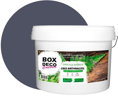 Natura Natura - Pintura de pared natural ecológica, 10 L, 130 m², color gris antracita
