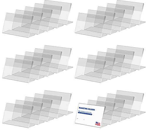 testyu 30 Pièces Porte-étiquette Transparent, 8 x 5 cm Mini Affichage du Signe Porte-cartes, Acrylique Signe Nom Porte Cartes pour Bureau Magasin Supermarché Restaurants Bannière