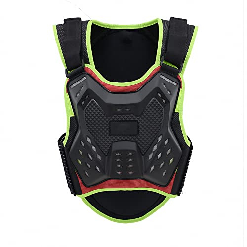 MAOTN Motorrad-rüstungsweste,rückenprotektor/brustpanzer MTB für Erwachsene/Kinder im gelände,abnehmbare Rennsport-schutzkleidung,einstellbar Motorcross Downhill Protektoren,Green,S