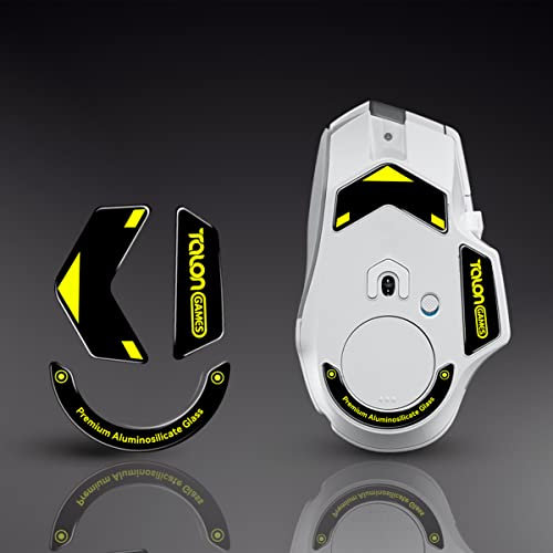 TALONGAMES Curved Edges Ultra Strong Glass Mouse Feet Skates Compatible with Logitech G502 X Wireless Gaming Mouse Feet Replacement,Super Smooth Glide Fast and Durable Sole (Black)