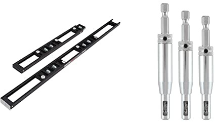 Trend H CK Hinge Jig Skeleton & C Corner Chisel & C019AX1/4TC Cutter Pack & QR/DBG/Set Quick Release 3 Piece Drill Bit Guide Set - 1/4 Hex Shank