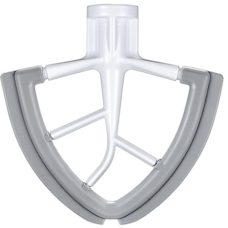 Flex Edge Beater for KitchenAid 4.5/5 Quart Tilt-Head Stand Mixer, Mixer Paddle Attachment for KitchenAid with Both-Sides Silicone Edge Bowl Scraper, Mixer Attachments for KitchenAid, White
