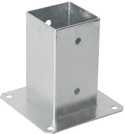 Douille à visser MiG-met - Supports de poteau solides 90 x 90 mm avec soudures solides et tôle épaisse, galvanisé pour résistance aux intempéries, idéal pour tonnelles, auvents, garages, manchons à