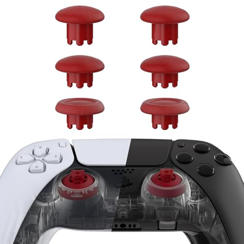 eXtremeRate EDGE Sticks Swappable Thumbsticks for PS5/PS5 EDGE Controller, Carmine Red Replacement Interchangeable Analog Stick Joystick for PS4 All Model Controllers Universal
