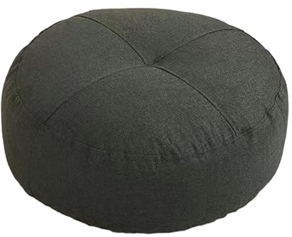 perfk Rundes Bodenkissen, Bodenkissenauflage, kleines Meditationskissen, Meditationsbodenkissen für Stuhl, Sofa, Yoga, drinnen und draußen, Tief grau