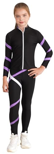 Xnihocha Kinder Sportbekleidung Mädchen Trainingsanzug Eislaufen Set Langarm Sportjacker + Sporthosen Zweiteiliges Laufen Fitness Outfits