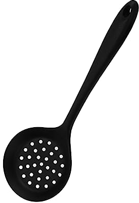 Cabilock Silicone Antigraffio Lungo Cucchiaio Per e Hot Pot Scolapasta Per Cucina Colore Nero Utensile e Ristoranti