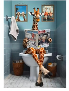 Poster umoristico per bagno, decorazione da parete, stampa 20 x 30 cm, divertente, adatto per salotti e bagni