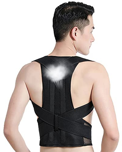 Full Back Support Posture Corrector for Men Women Plus Size Adjustable Posture Therapy-Belt Waist Brace Provides Support for Shoulder Clavicle Back (Color : Black Size : Small) (Black X) (Black XX)
