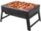 BBQ Barbecue Grill - Tragbarer, faltbarer Holzkohlegrill für Schreibtisch, Tischplatte, Outdoor - Picknickgrill, Campinggrill, Reisegrill, Minigrill, Klappgrill（35 x 26 x 20 cm）
