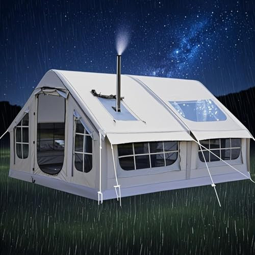 Aufblasbares Zelt, Luftzelt Aufblasbar Camping Mit Luftpumpe, Aufblasbare Zelt 6-8 Personen, Familienzelt Aufblasbares Zelt Haus XXL Outdoor, Big Air Inflatable Tent, Schneller Aufbau Gampingzelt