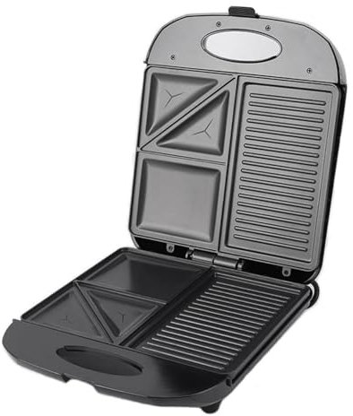 Mcclellanty Macchina per La Colazione 3 in 1 Multifunzione Antiaderente per Hotpot, Waffle, Omelette, Sandwich, Spina UE