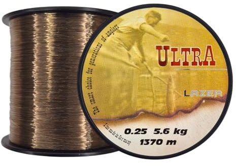 LAZER LINE Ultra Carp Monofil Angelschnur 1370m DIA0,25mm Test 5,6kg Schnur | Karpfenangeln - Karpfen Angeln - Grundangeln - Monofilament Angelsehne - Nylonfaden Vorfach – Vorfachschnur - Method Feeder