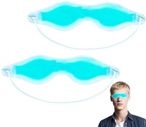 ColdCool Gel-Augenmaske, 2 Pack kühlende Eis-Schlafmasken für geschwollene Augen Gesicht für Männer & Frauen, kalte & warme Schlafkompresse für Post-Chirurgie, Schwellungen, Allergien, Sinus & Migräne
