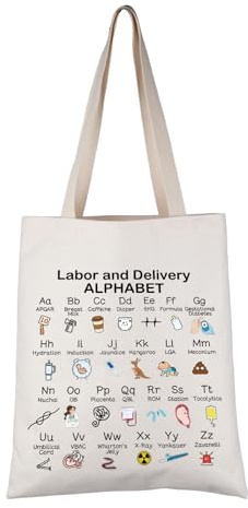 PYOUL L&D Nurse Gift L&D Nurse Alphabet Tote Bag Labor And Delivery Nurse Appreciation Handbag OB Nurse Gift RN Gift (L&D Nurse Tote)