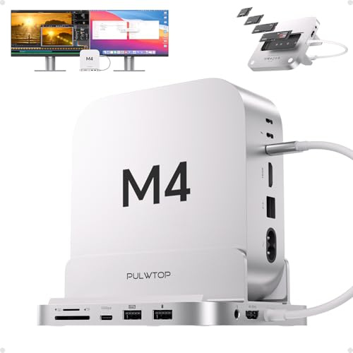 9-in-1 Mac mini M4 Dock mit HDMI 4K@60Hz und 4 TB M.2 SSD-Gehäuse