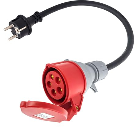 YOYOCOOL Schuko CEE Adapter 16A Kupplung Steckdose 5 Polig 1 Phasen 230v für Industrie, Haushalt