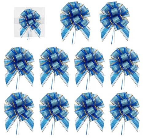 YZROHYI 10 Pezzi Fiocco Regalo Grande 17 cm,Fiocchi Matrimonio,Coccarde per Pacchi Regalo,Decorazione Fiocco Compleanno,Fiocchetti per Pacchetti Regalos,Fiocchi Colorati per Natale, Feste, Comunione