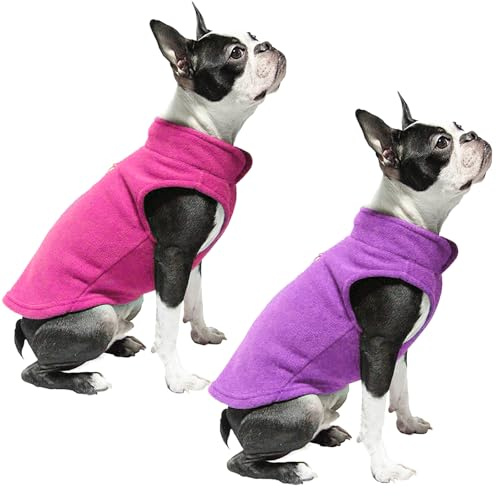 MLPKOI Lot de 2 Pulls pour Chien, Pull en Polaire de Couleur Unie avec Anneau Chaud Pull-Overs pour Chiens Vêtements Chauds d'automne et d'hiver pour Petit Chat et Chien