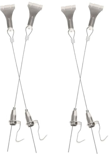 Kisangel Set 4 Pezzi Corde in Acciaio Inox con Ganci Regolabili per Appendere Cornici Cavi Resistenti per Foto e Decorazioni Murali Kit per Uso Domestico Ufficio e Progetti Fai da Te