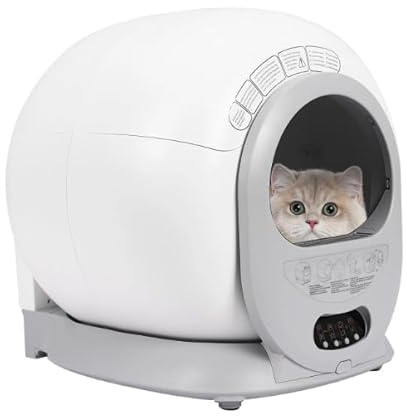 Lettiera per gatti, autopulente, 65 l, automatica per gatti, con funzioni di deodorazione, pulizia automatica e monitoraggio, lettiera elettrica autopulente