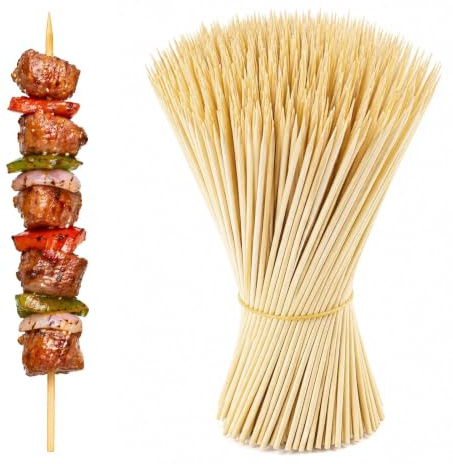 160 st grillspett i bambu – 25x0,4cm, för BBQ & snacks