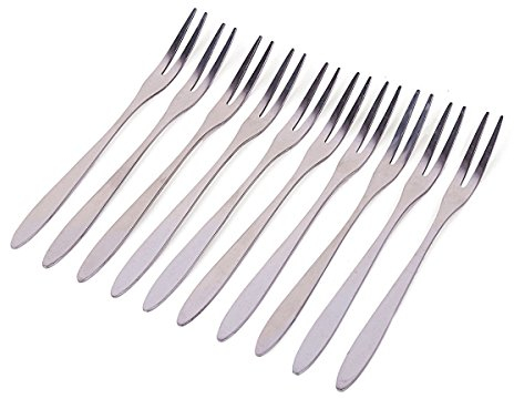 HornTide 12-delar provgafflar set 2 tiner förrättsgaffel för efterrätt frukt sallad rostfritt stål spegel polering 5,3-tum 13,5 cm