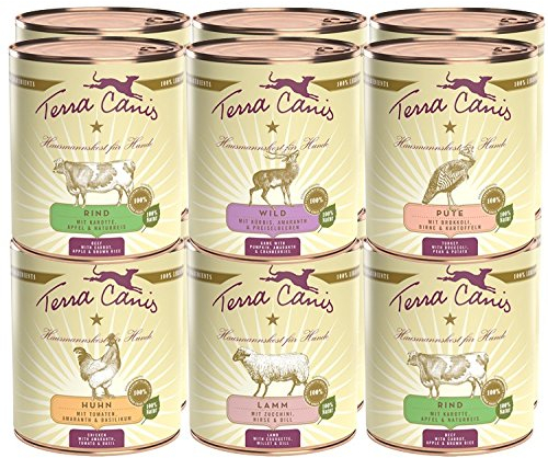 Terra Canis Classic Hundefutter 12 x 800g Dosen Mix XL (12 x 800g) Feuchtfutter Hausmannskost für Hunde