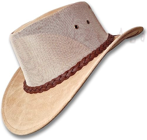 Oztrala Herren Mütze aus Wildleder, Jacaru, Cowboy, Australien, Outback, Golf, SB 1019 US - Beige - 54 EU