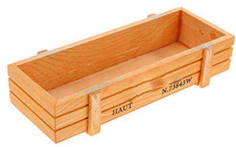 AOM 1 pcs Rustique en Bois Plante Succulente Herbe Fleur Lit Pot Boîte Jardin Jardinière 3 Couleur, Jaune