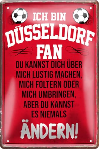 schilderkreis24 – Blechschild Lustiger Spruch Deko Artikel Verein Geschenkidee Männer Club Fußball 20x30 cm (Düsseldorf Fan)
