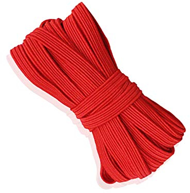 Trimming Shop Bande élastique plate de 5 mm – Cordon élastique réglable pour couture, projets d'art et d'artisanat, réparation de vêtements, fabrication de perruques, rouge, 50 mètres