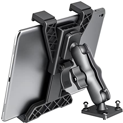 OHLPRO Heavy Duty Drill Base Tablet Holder Car Mount Dashboard for 7 - 11.5 Tablets, iPad/iPad Mini Samsung Galaxy, Multi-Angle, Industrial, Black