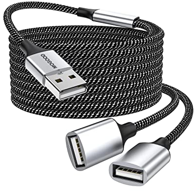 MOGOOD Cable de extensión USB, divisor USB A macho a 2 hembras, 2 metros, transferencia de datos rápida, compatible con impresoras, unidad flash