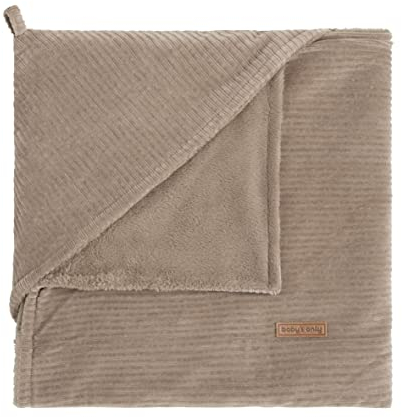 Baby's Only - Baby Kapuzendecke Sense - Einschlagdecke Babyschale - Maxi Cosi Decke - für 5-Punkt-Gurten Autositz - Wickeldecke - Mit Rib Corduroy - 75x75 cm - Clay