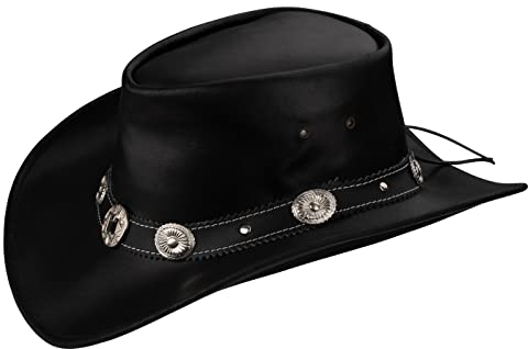 Black Forest Fox Unisex Cowboy Western Leder Hut Star Schwarz Größe L
